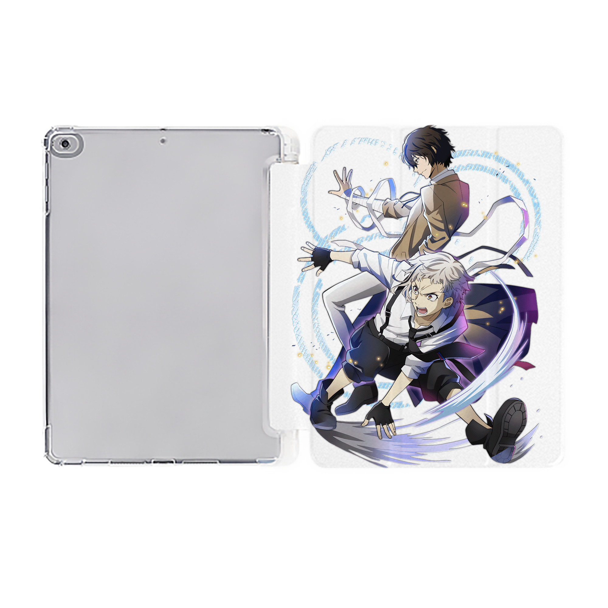 （画像用） 文豪ストレイドッグス Bungo Stray Dogs IPad ケース ペン収納付き 三つ折りスタンド PUレザー×シリコン 対応機種9.5/10.5/10.9インチ